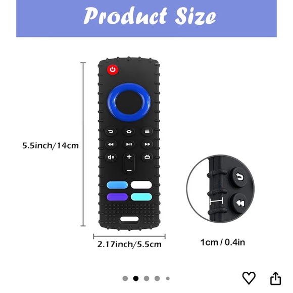 Baby Teething Toys-TV Remote Control Shape Silicone Infants Teething Toys - Picture 2 of 6